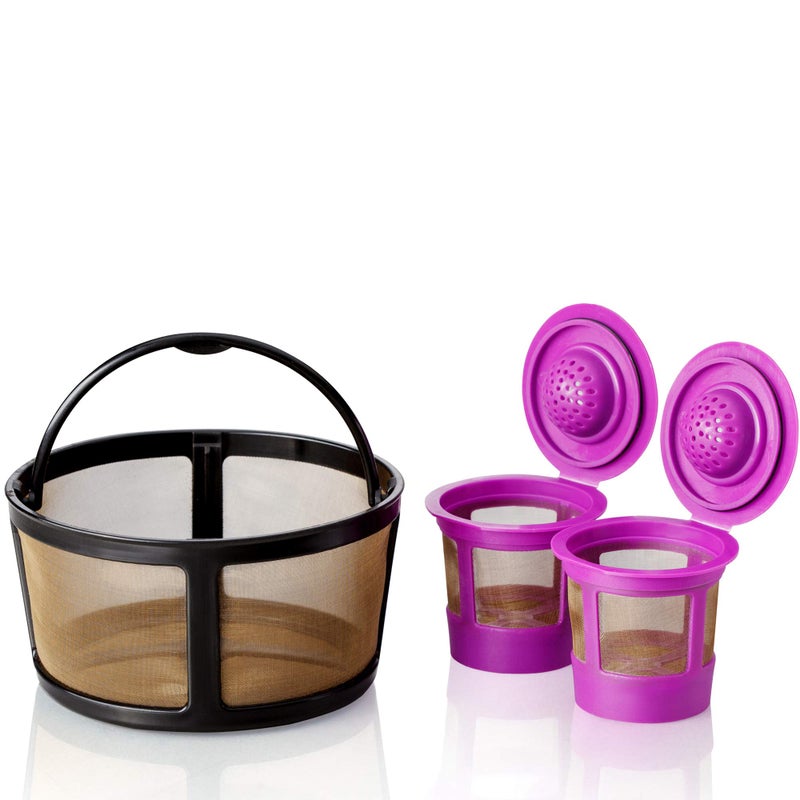 GoodCups Keurig K-Duo Coffee Filter and 2 Reusable K-Cups for K-Duo Essentials - Carafe Basket Coffee Filters and 2 Refillable K-Cups - Image 1
